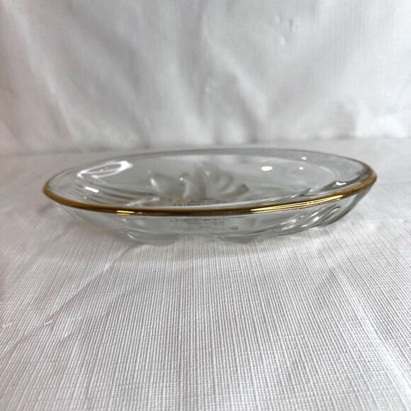 Home Beautiful NEW Orchid Splendor Oval Candy Dish Trinket Bowl Gold Rim - Picture 6 of 11